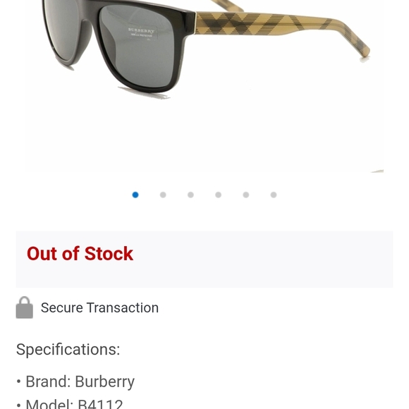 Burberry Black and Tan Check Sunglasses - Picture 9 of 9